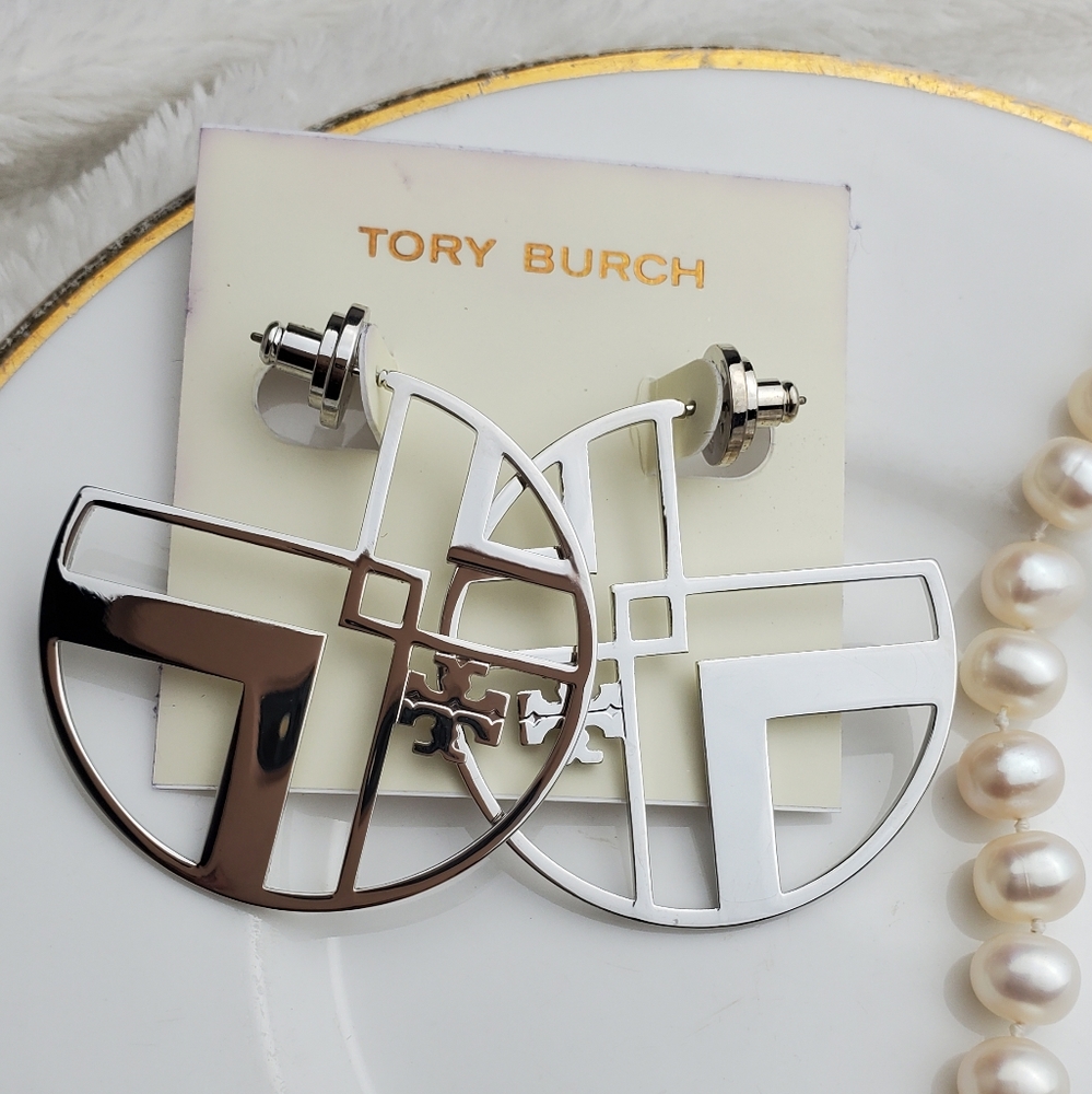 🚨 NEW TORY BURCH LARGE HOOP EARRINGS